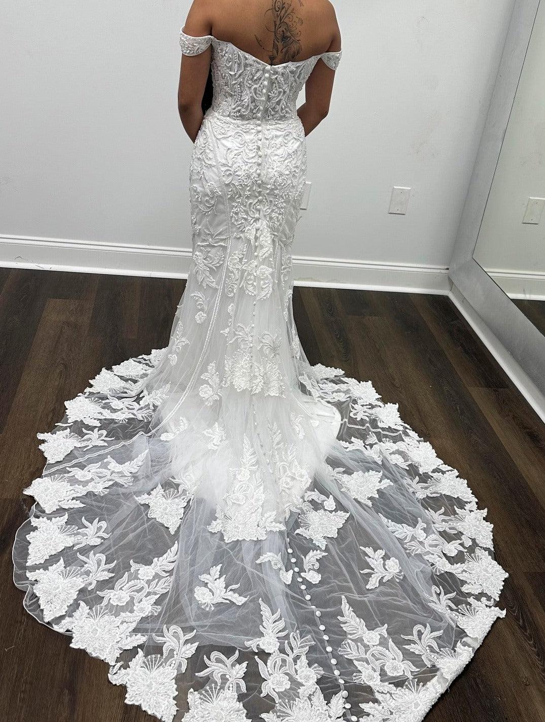Primavera Couture 11104 Off-Shoulder Sweetheart Wedding Gown