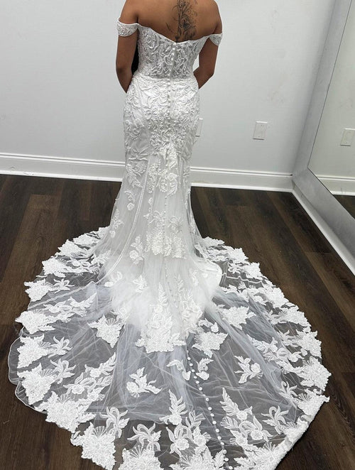 Primavera Couture 11104 Off-Shoulder Sweetheart Wedding Gown
