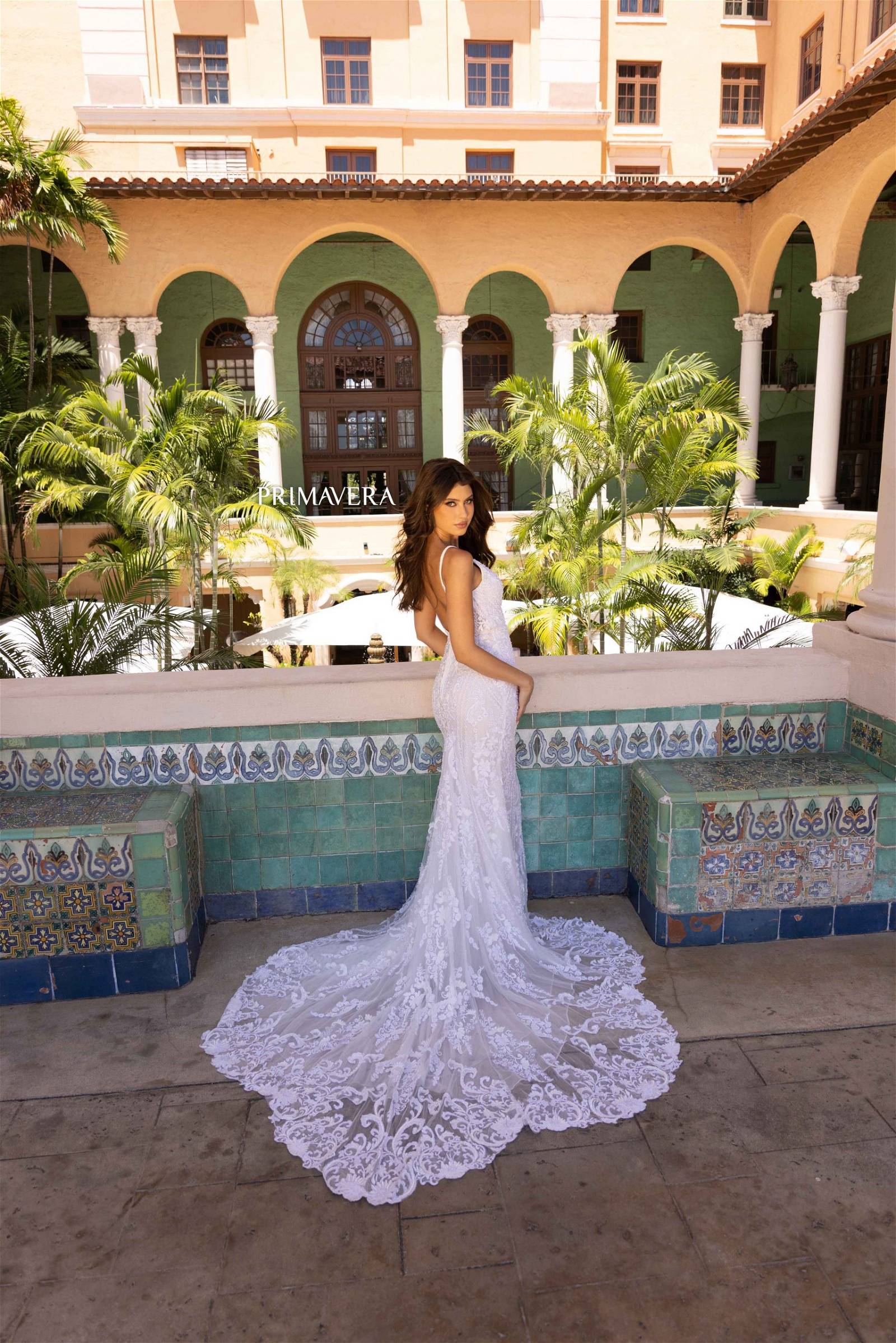 Primavera Couture 11106 Long Bridal Fitted Lace Wedding Dress