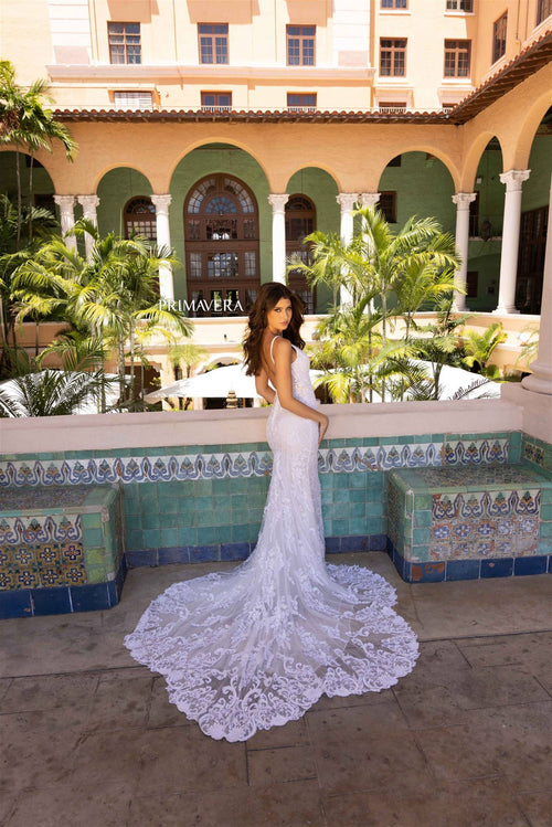 Primavera Couture 11106 Long Bridal Fitted Lace Wedding Dress