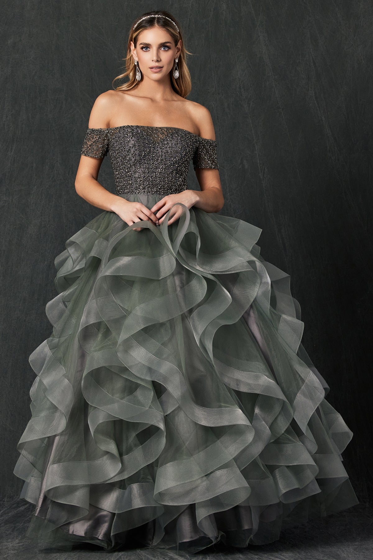 Juliet Charcoal Long Formal Dresses