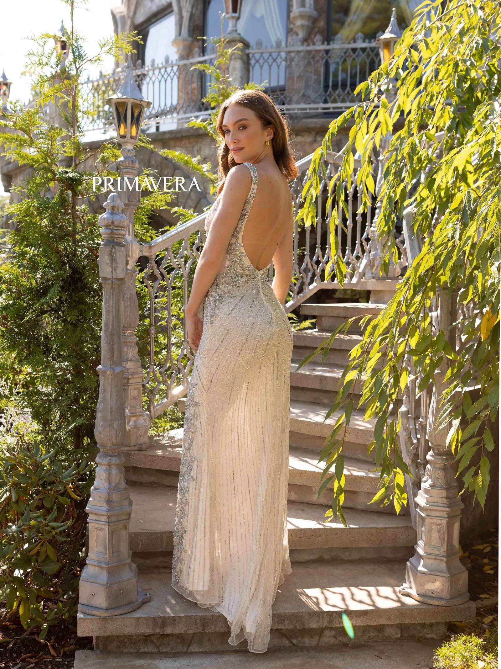 Primavera Couture 12056 Long Formal Fitted Prom Beaded Dress