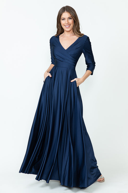 Clearance Blush Size S 3/4 Sleeve Mother Of The Bride Dress Flair A-Line Gown By Lenovia 5243
