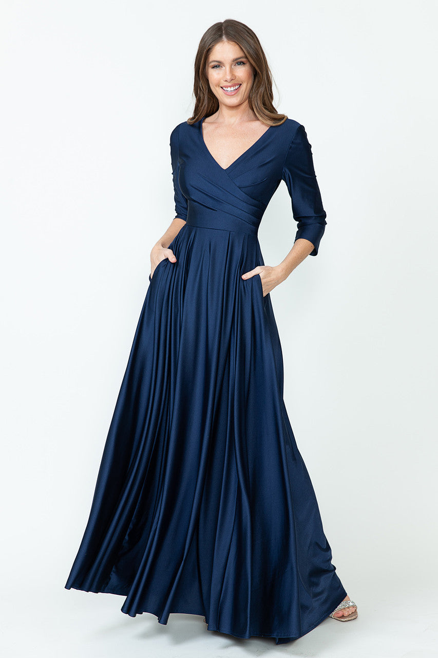 Clearance Blush Size S 3/4 Sleeve Mother Of The Bride Dress Flair A-Line Gown By Lenovia 5243