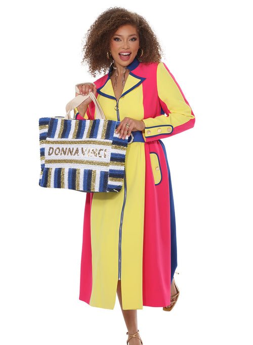 Long Sleeve V-Neck Zip Front Belted High-Low Church Dress for Special Occasion by Tesoro Moda 12197