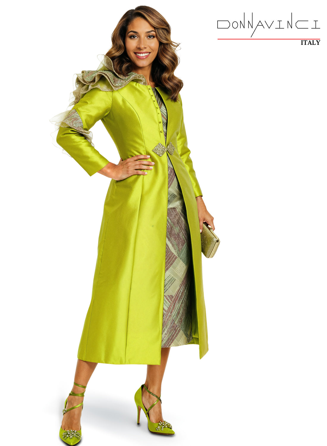 Jewel Neck Sleeveless Multi-Color Geometric Sequin Sheath Dress with Ruffle by Tesoro Moda 12247