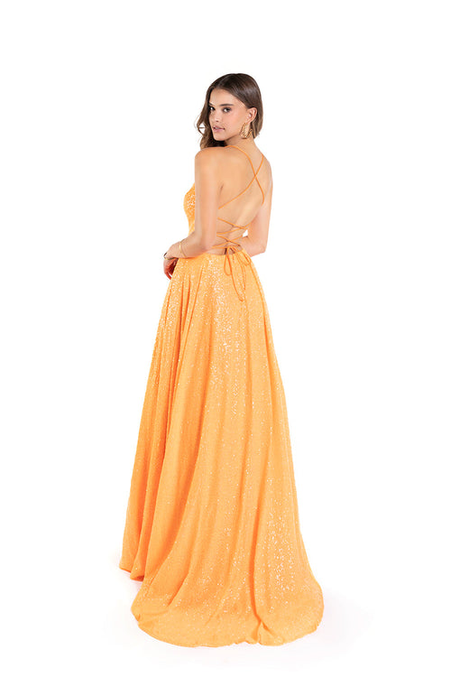 Sequin Sleeveless A-line Gown by Lucci Lu 1246