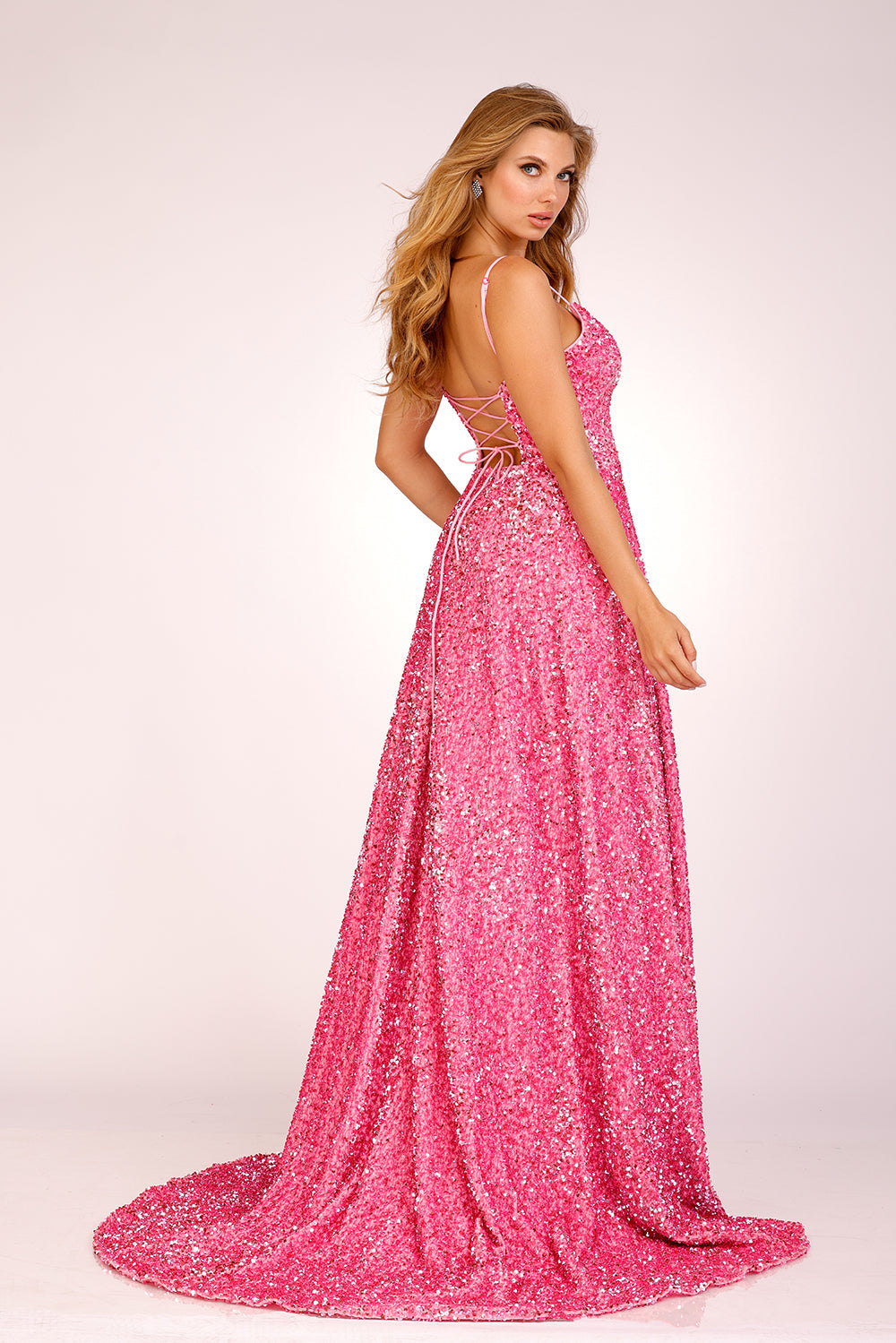 Sequin Velvet Sleeveless A-line Gown by Lucci Lu 1273