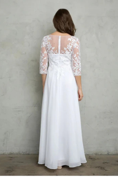 Eva USA 5258 Chiffon Wedding Dress – White Bridal Gown