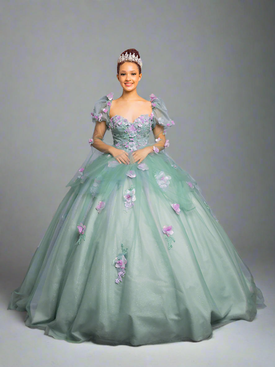 Calla SCL30009 Strapless Puff Sleeve Ball Gown