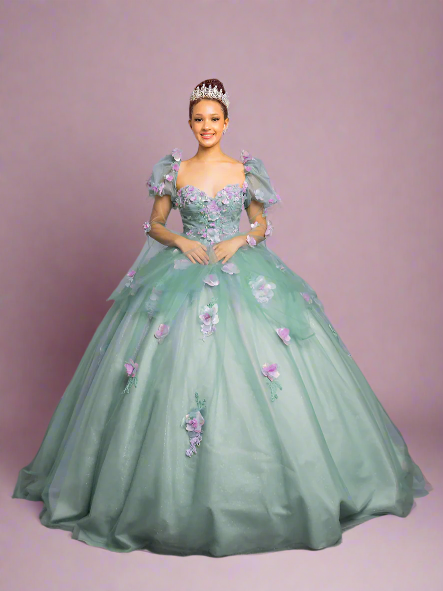 Calla SCL30009 Strapless Puff Sleeve Ball Gown