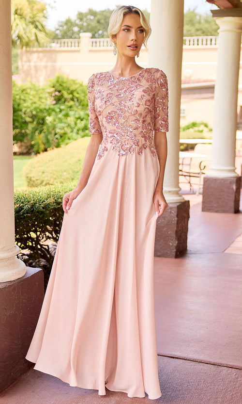 Primavera Couture 13171 - Short Sleeve Sparkle Formal Dress Mother of the Bride Dresses