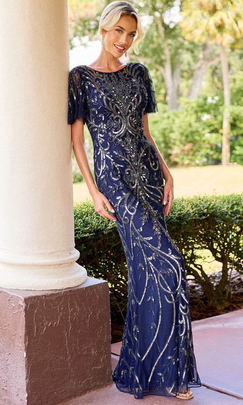 Primavera Couture 13179 - Bateau Neck Fitted Beaded Dress Mother of the Bride Dresses