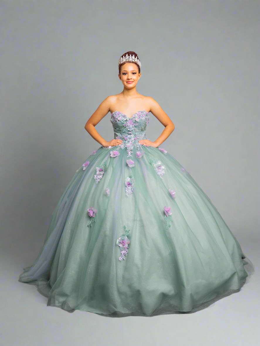 Calla SCL30009 Strapless Puff Sleeve Ball Gown