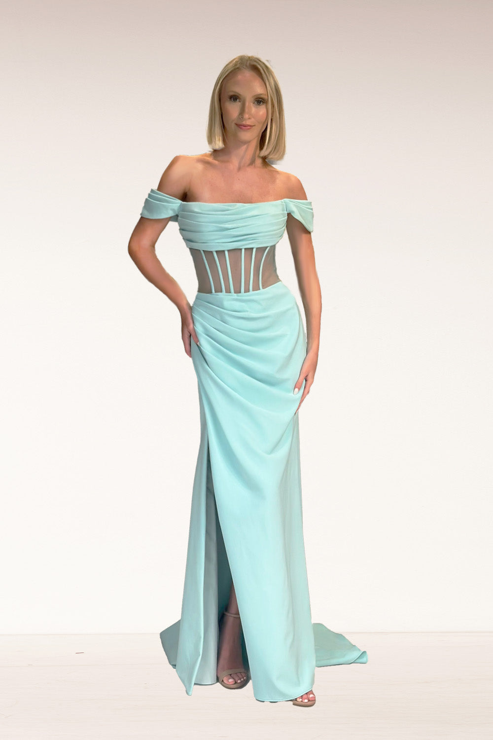 Glitter Sleeveless A-line Tiered Gown by Lucci Lu 1361