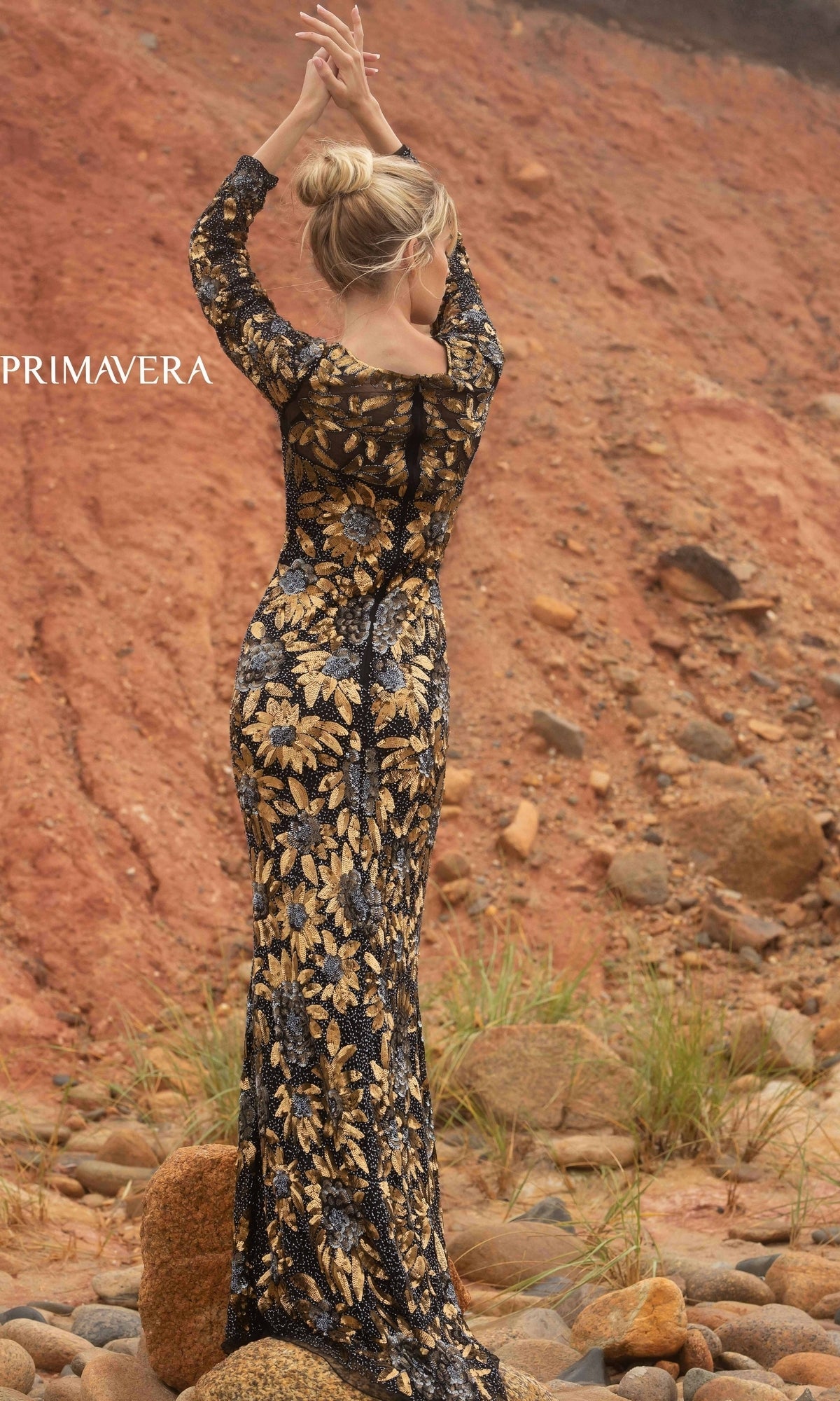 Primavera Couture Black Multi Apparel & Accessories > Clothing > Dresses