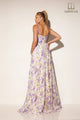 Print Sleeveless A-line Slit Gown by Lucci Lu 1402
