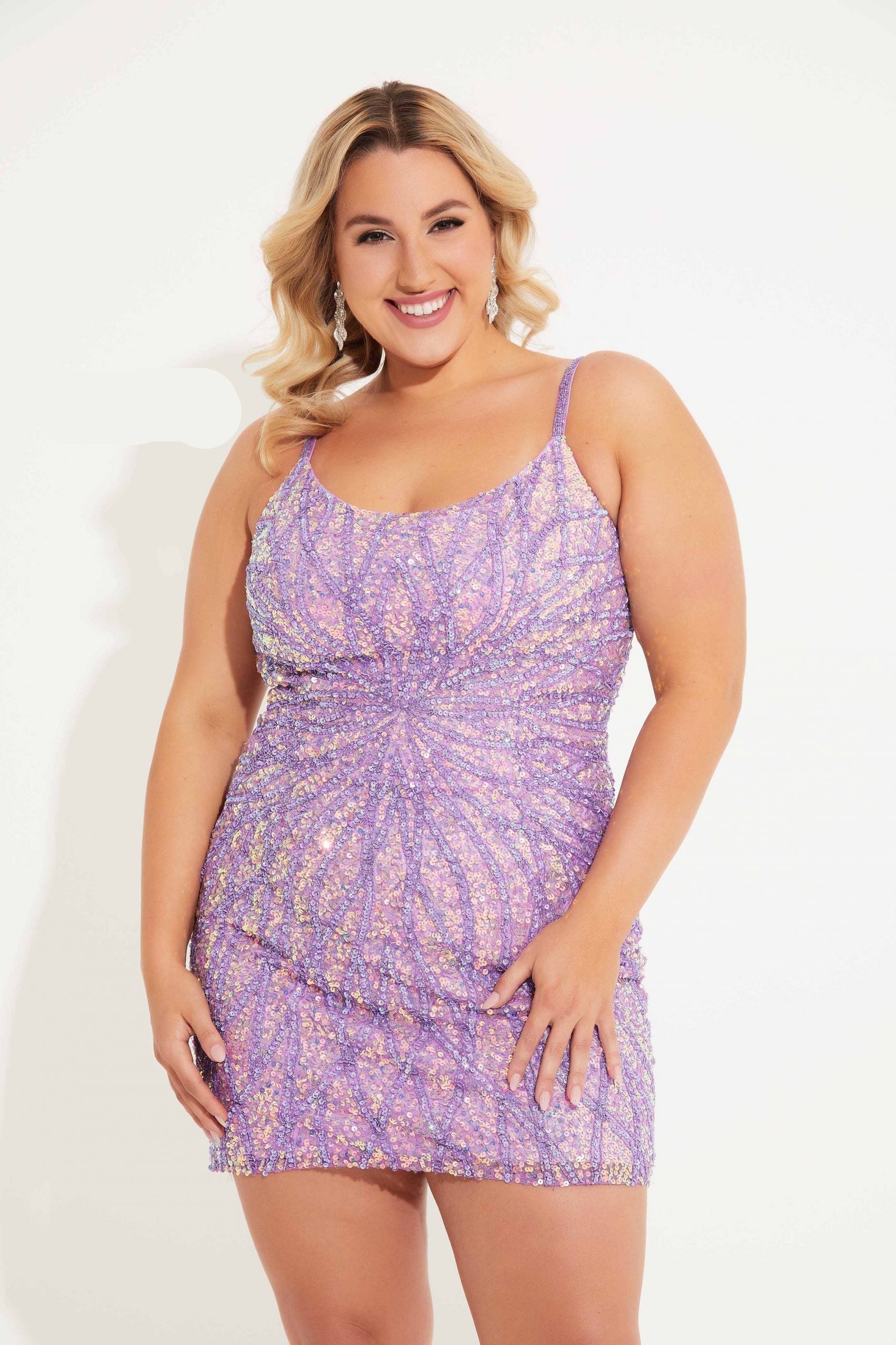 Primavera Couture 14061 Plus Size Sequin Cocktail Dress