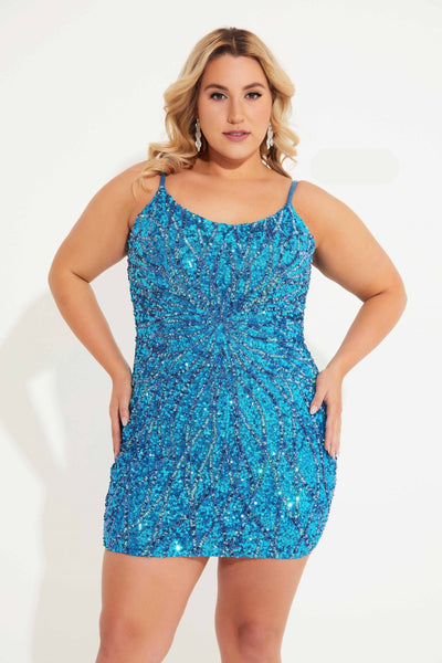 Primavera Couture 14061 Plus Size Sequin Cocktail Dress