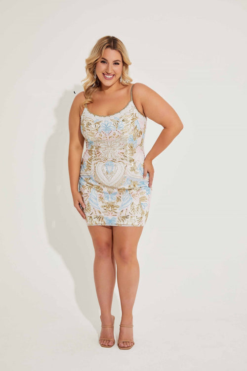 Plus Size Dresses Plus Size Short Fitted Homecoming Dress Ivory