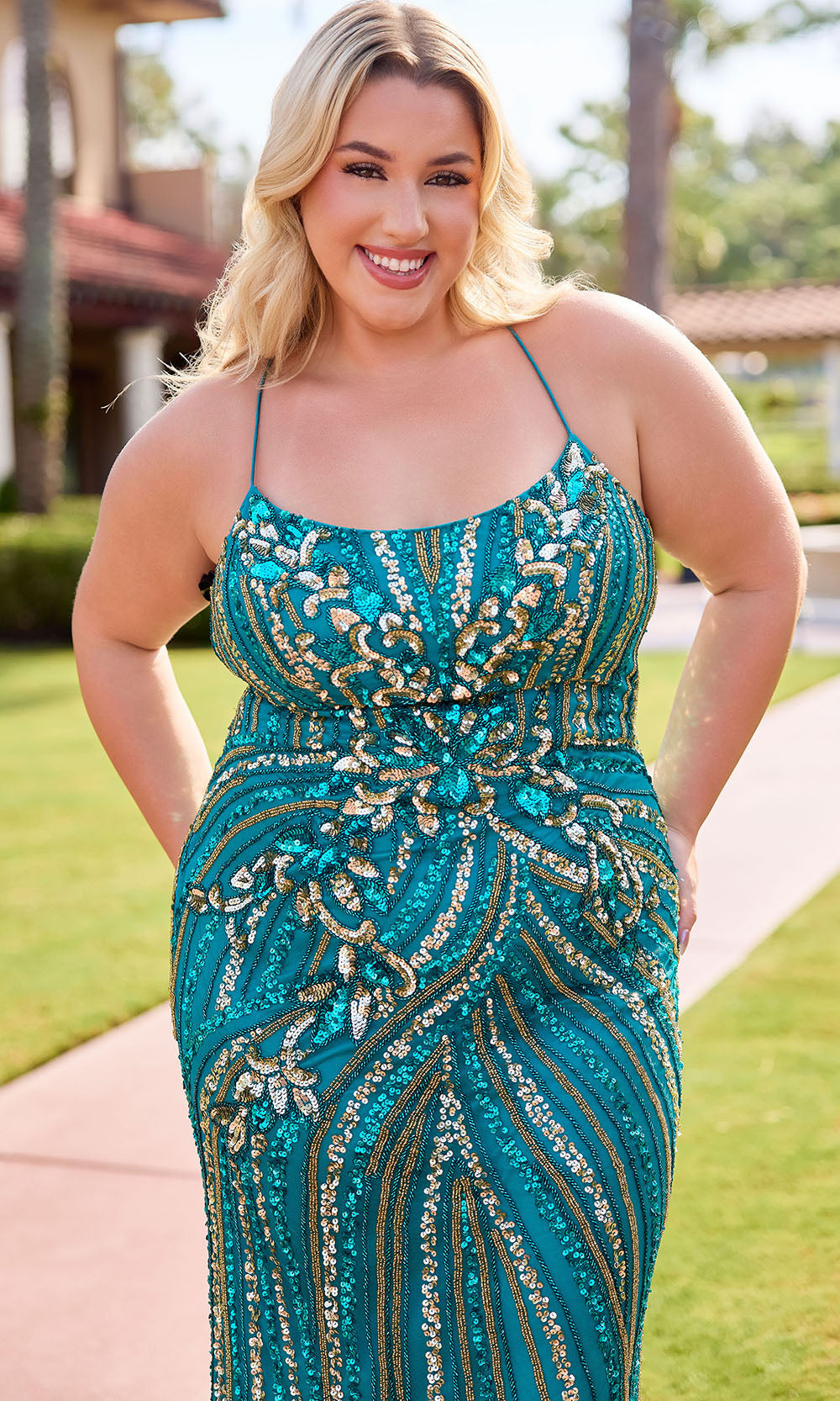 Primavera Couture Black Gold Prom Dresses