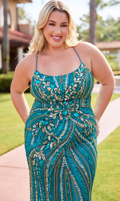Primavera Couture Black Gold Prom Dresses