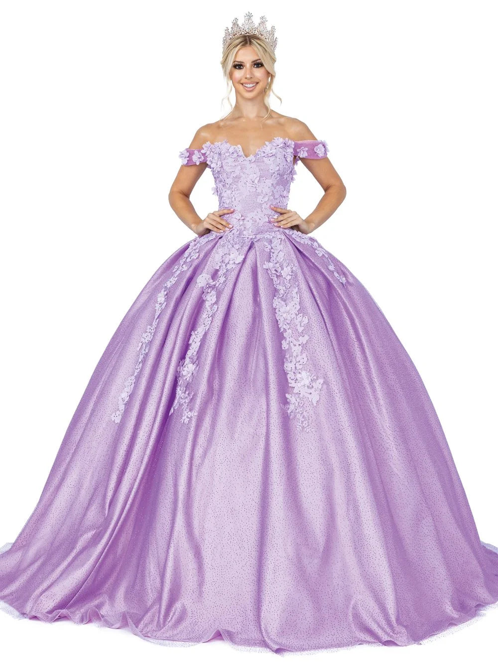 Vestidos de Reina del Baile DQ-1501 Vestido de Quinceañera con Cuentas y Falda Completa