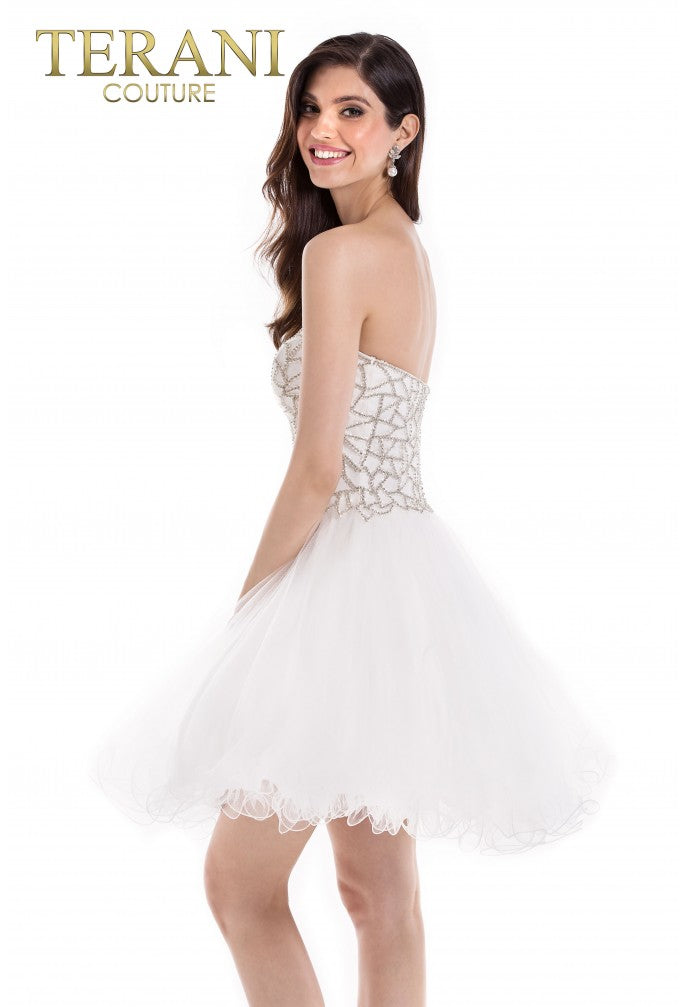 Terani Couture 1611P0103 Vestido de cóctel corto de corte A para regreso a casa