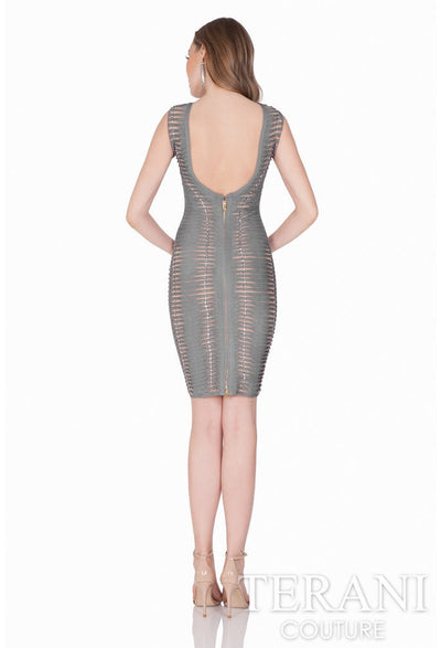 Terani Couture 1621C1256 Cocktail Homecoming Sheath Short Mini Formal Polyester Dress
