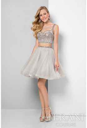 Terani Couture 1711P2233 Cocktail Prom Two-Piece Beaded Short Evening Polyester Dress