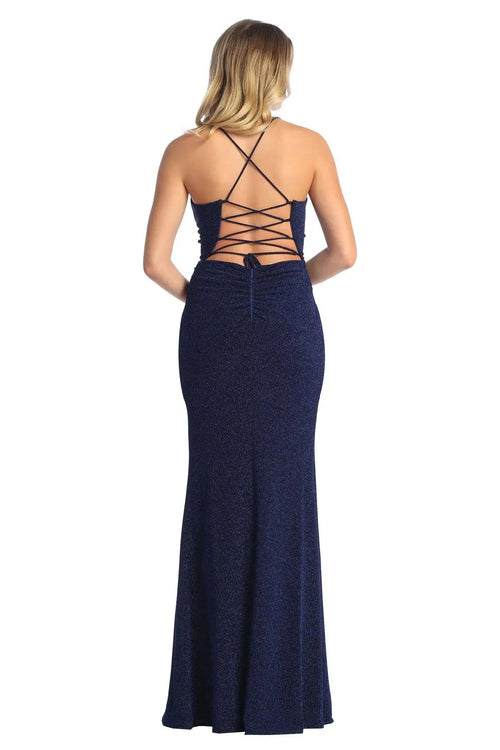 Cindy Collection 1754 Structured Corset Bodice Satin Dress