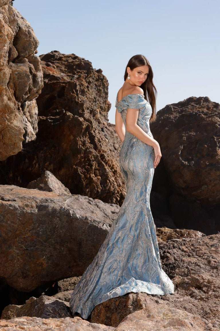 Terani Couture 252M5520 Sophisticated Mother of the Bride Long Evening Brocade Dress