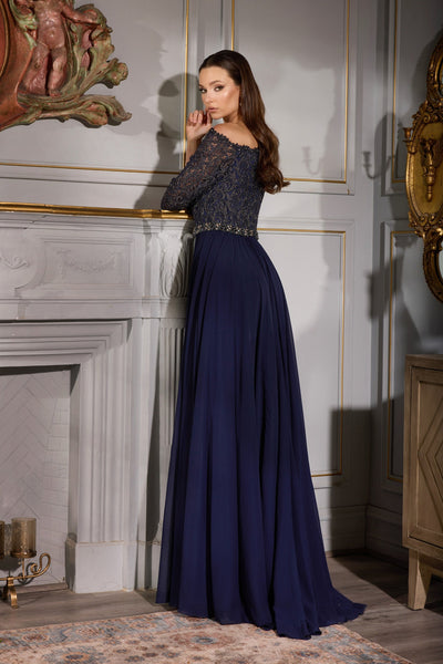 Terani Couture 252M5332 Mother of the Bride Wedding A-Line Long Formal Metallic Dress