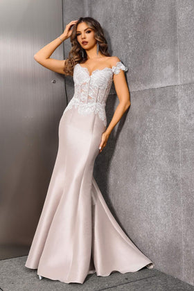 Terani Couture 252E5133 Prom Homecoming Mermaid Long Sleeve Formal Beaded Tulle Dress