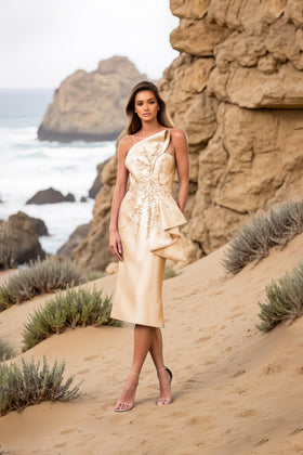 Terani Couture 252C5032 Glamorous Cocktail Prom Strapless Short Evening Mikado Dress