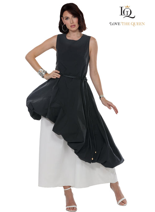 Tesoro Moda BLACK/WHITE Love the Queen Dress