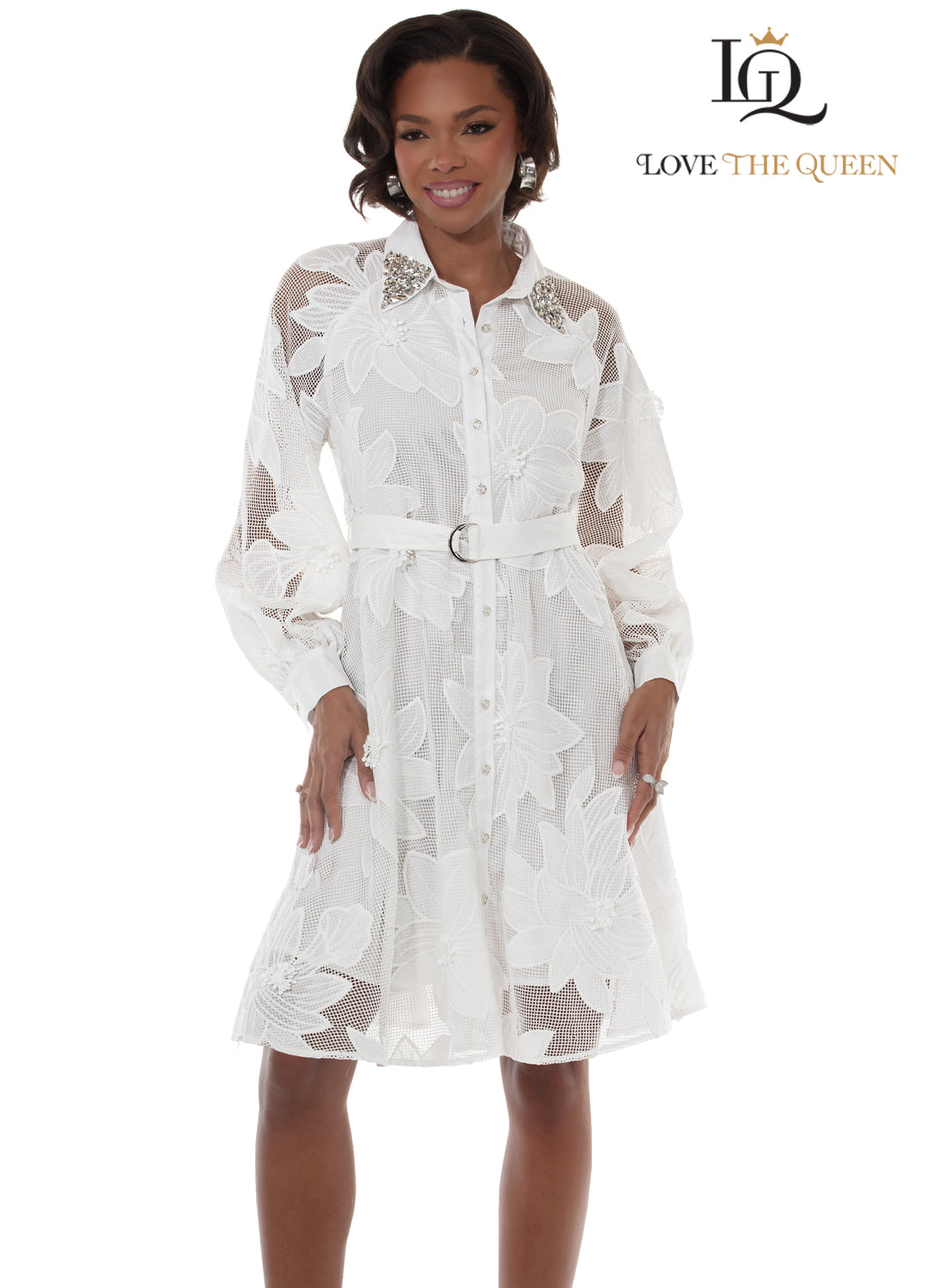 Tesoro Moda WHITE Love the Queen Dress