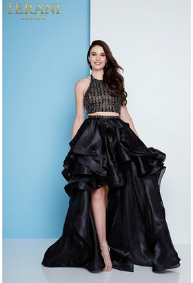 Terani Couture 1811P5703 Prom Homecoming Halter Two-Piece Formal Premium Dress