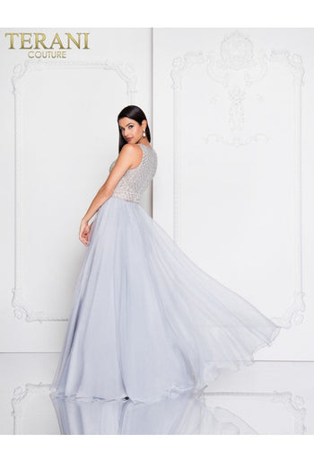 Terani Couture 1811P5814 Vestido largo de fiesta con cuentas y corte formal