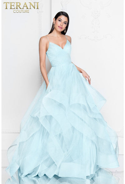 Terani Couture 1811P5849J Glamorous Formal BallDress Spaghetti Strap Evening Tulle Dress