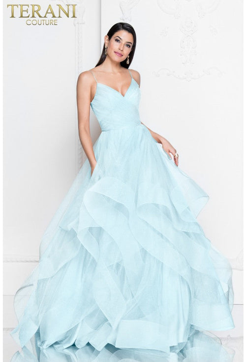 Terani Couture 1811P5849J Glamorous Formal BallDress Spaghetti Strap Evening Tulle Dress