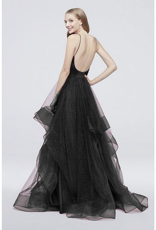 Terani Couture 1811P5849J Sophisticated Prom BallDress Long Evening Glitter Tulle Dress