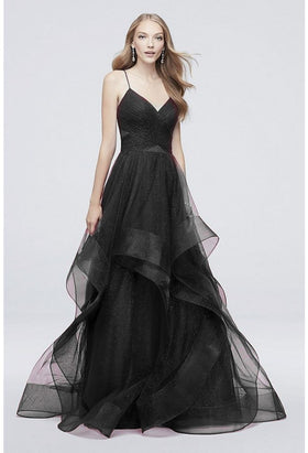 Terani Couture 1811P5849J Sophisticated Prom BallDress Long Evening Glitter Tulle Dress