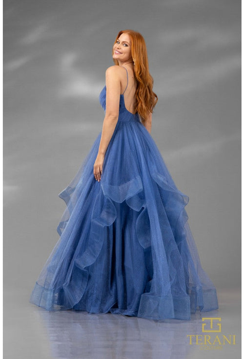 Terani Couture 1811P5849J Glamorous Formal BallDress Spaghetti Strap Evening Tulle Dress