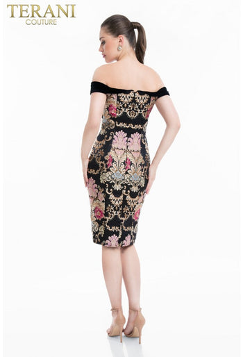 Vestido de cóctel ajustado hasta la rodilla Terani Couture 1821C7021