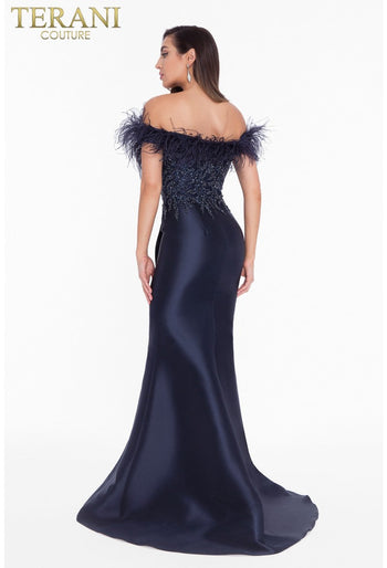 Terani Couture 1821E7142 Beaded Long Formal Prom Gown