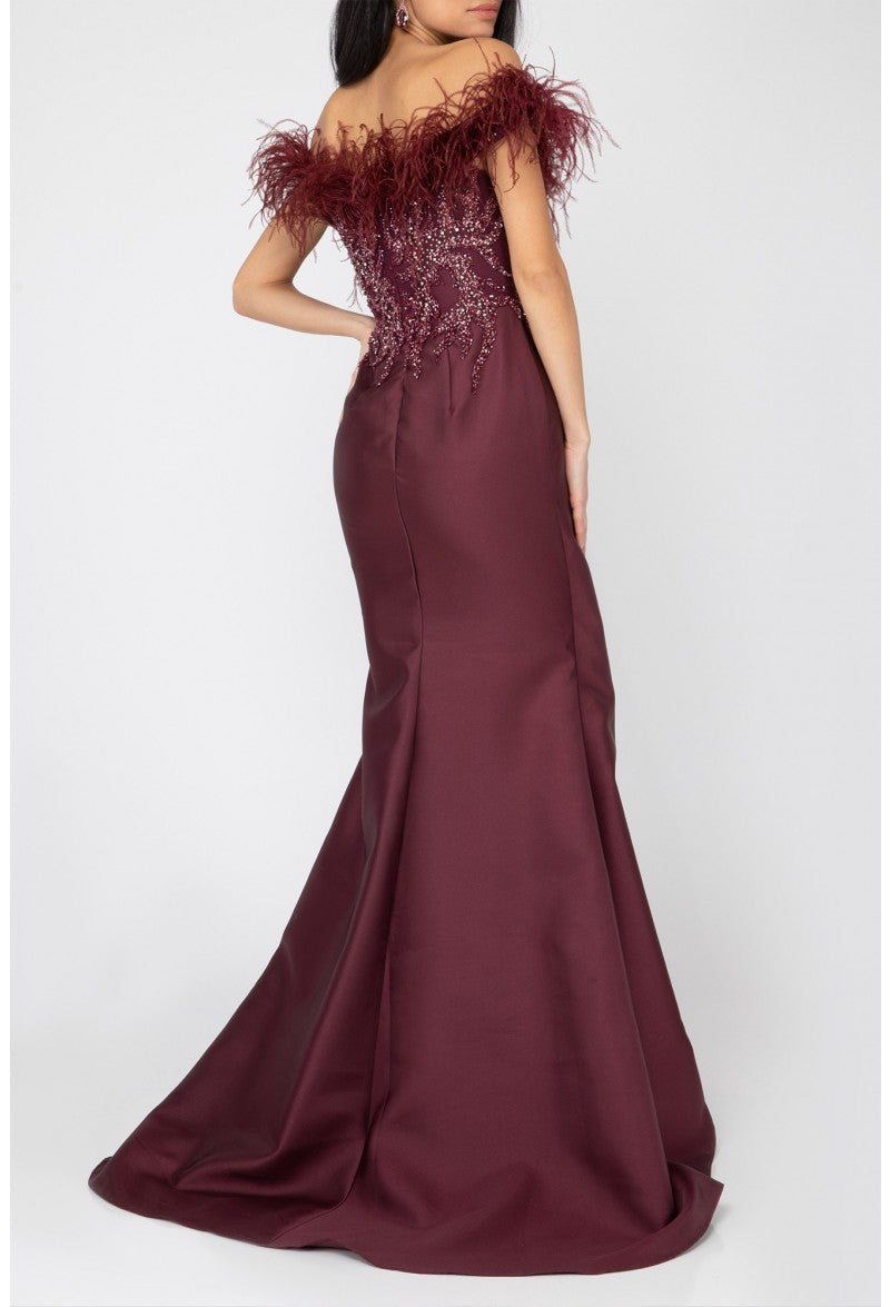 Vestido largo de fiesta con cuentas Terani Couture 1821E7142