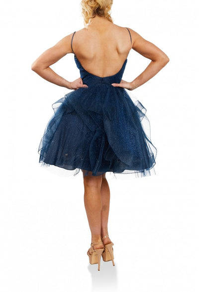 Terani Couture 1821H7770 Sophisticated Cocktail Pleated Evening Premium Dress