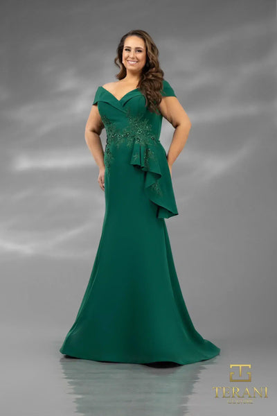 Terani Couture 1911m9339 Off-shoulder Floor-length Evening Gown