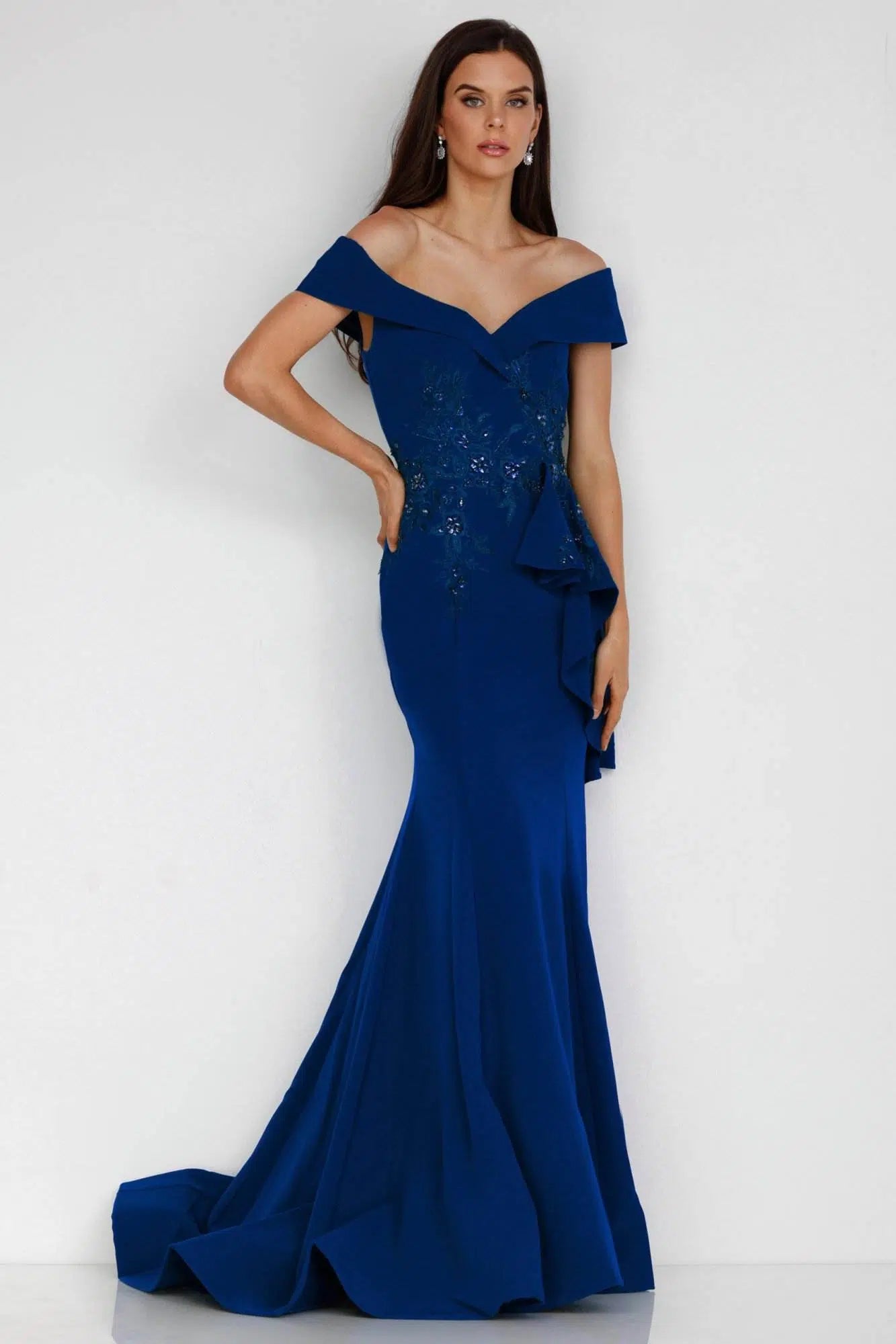 Terani Couture 1911m9339 Off-shoulder Floor-length Evening Gown